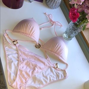Baby pink chain link bikini